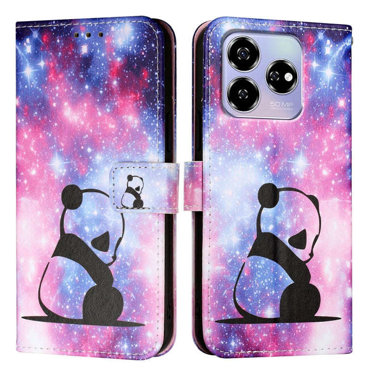 For ZTE Blade V60 / Axon 60 4G Colored Drawing Pattern Plain Weave Leather Phone Case(Baby Panda)