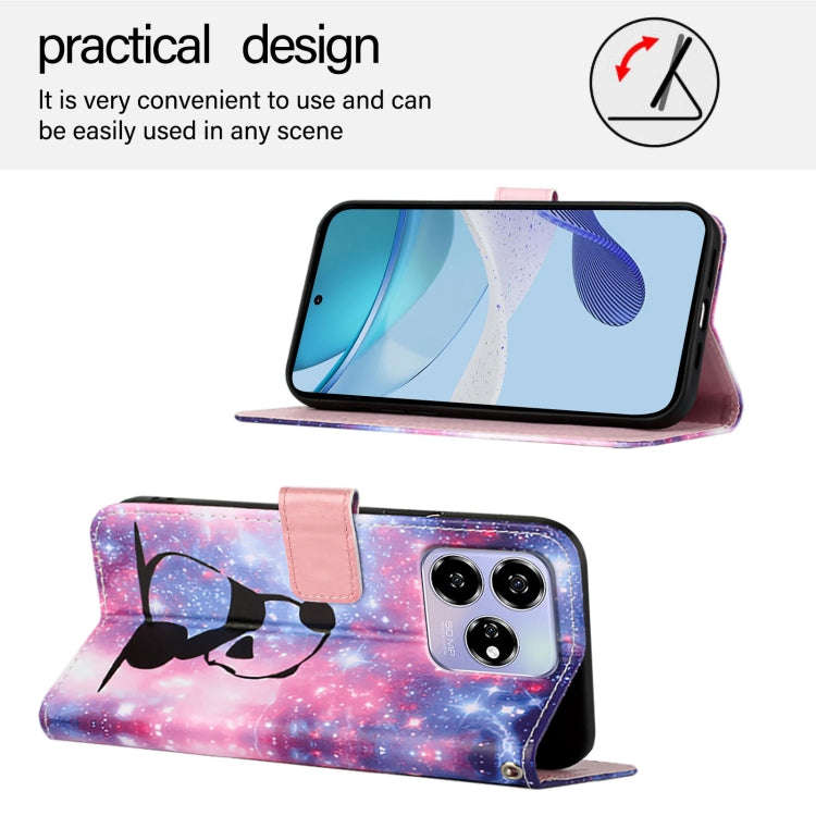 For ZTE Blade V60 / Axon 60 4G Colored Drawing Pattern Plain Weave Leather Phone Case(Baby Panda)