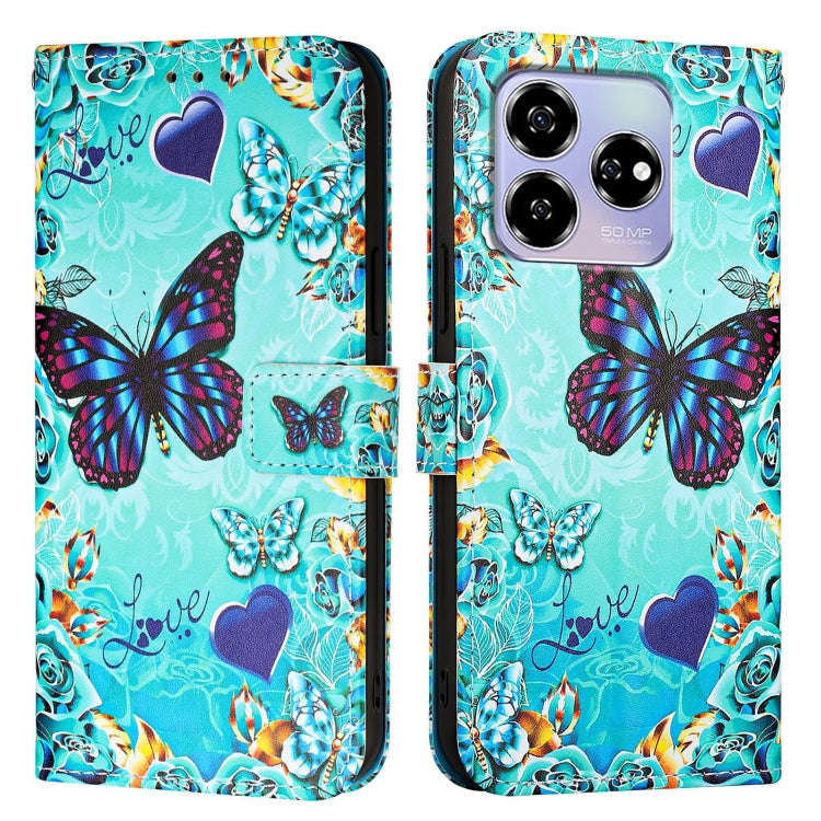 For ZTE Blade V60 / Axon 60 4G Colored Drawing Pattern Plain Weave Leather Phone Case(Love Butter...