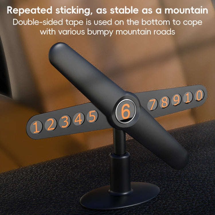 3R-2167 Creative Windmill Rotating Hidden Temporary Car Parking Card(Black)