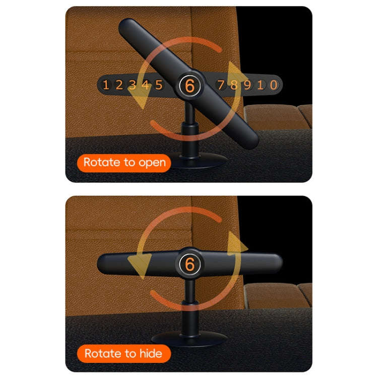 3R-2167 Creative Windmill Rotating Hidden Temporary Car Parking Card(Black)