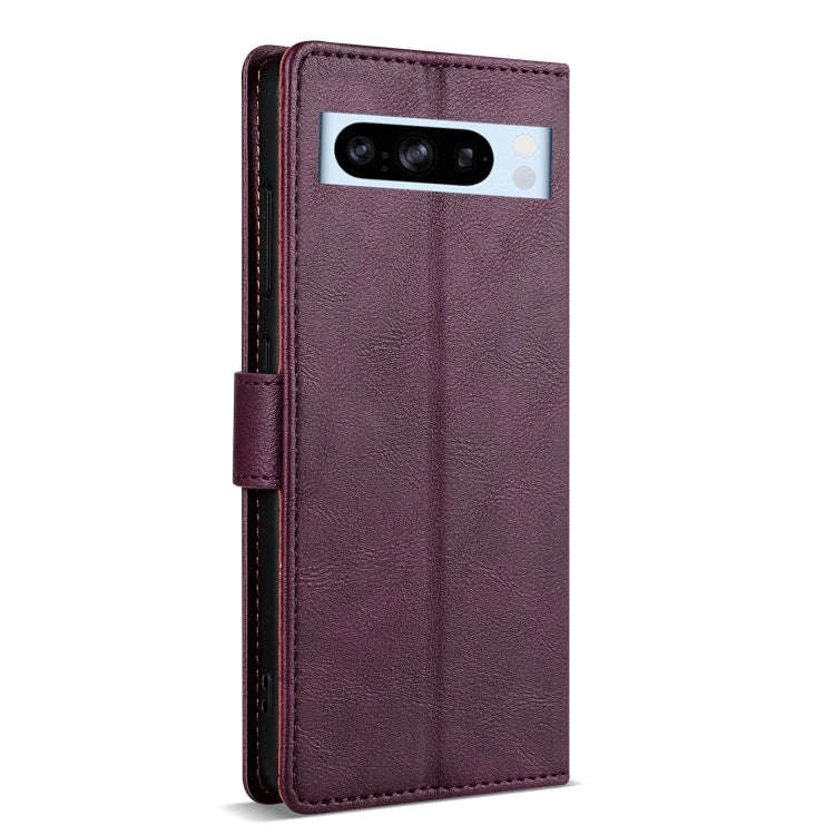 For Google Pixel 8a N.BEKUS CSJ-P1 Solid Color Leather Phone Case(Wine Red)