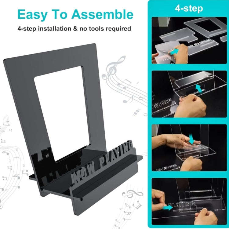 Acrylic Record Book Storage Display Stand(Black)