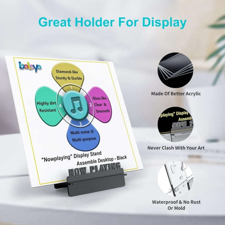 Acrylic Record Book Storage Display Stand(Black)