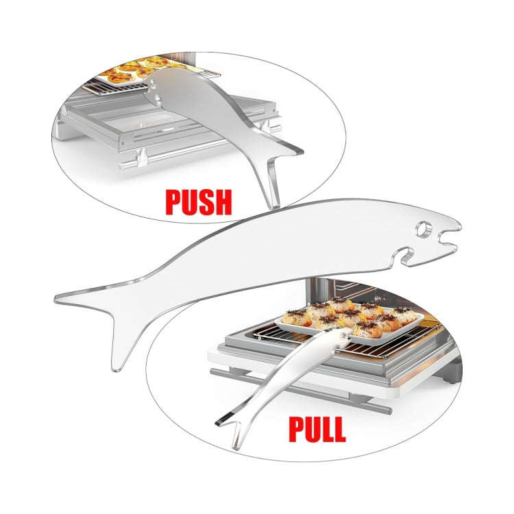 Acrylic Fish Shaped Oven Push Pull Rack Baking Push Pull Tool(Black)
