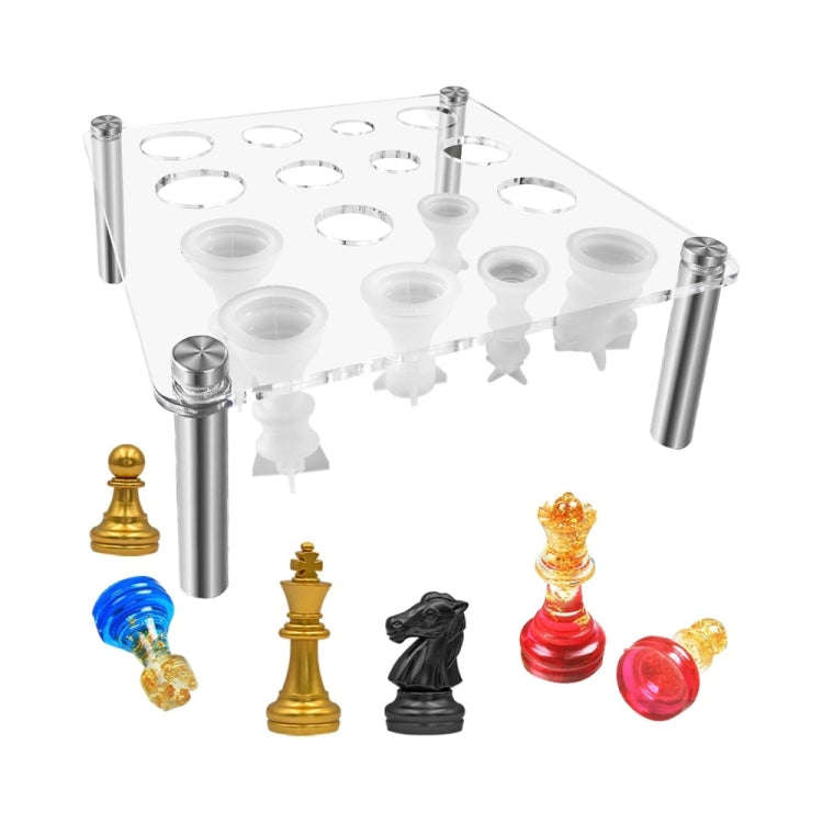 Square Chess Mold Stand Without Silicone Mold(Transparent)