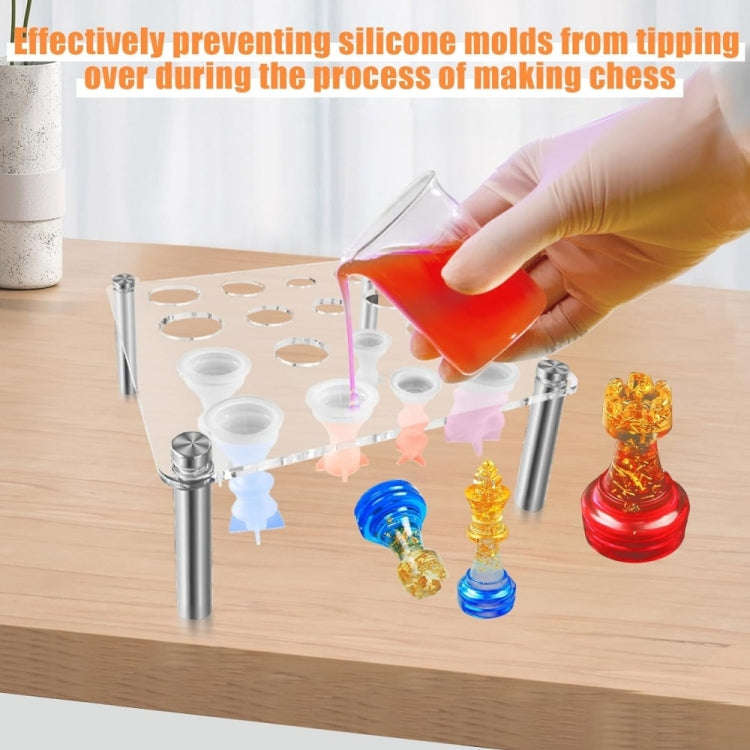 Square Chess Mold Stand Without Silicone Mold(Transparent)