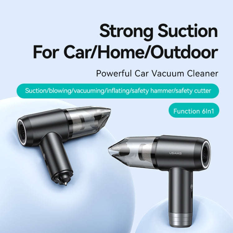 USAMS ZB291 XJ Series 6000Pa Hand-held Car Vacuum Cleaner 6 in 1(Black)
