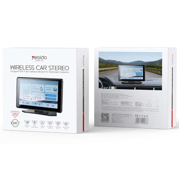 Yesido KM17 7 inch Center Console CarPlay Portable Car Video Navigation(Black)