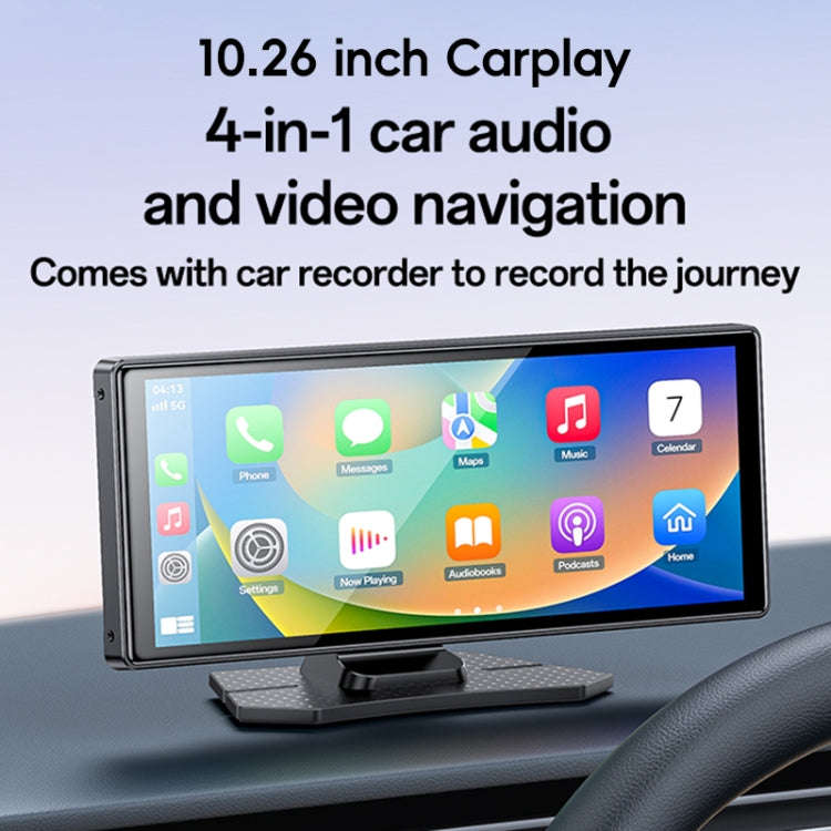 Yesido KM19 10.26 inch Center Console CarPlay Portable Car Video Navigation with Driving Recorder...