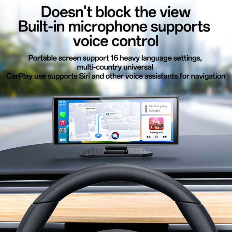 Yesido KM19 10.26 inch Center Console CarPlay Portable Car Video Navigation with Driving Recorder...