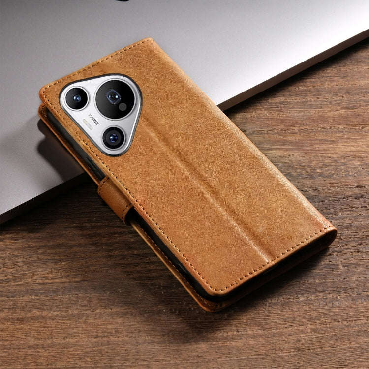 For Huawei Pura 70 N.BEKUS CSJ-P1 Solid Color Leather Phone Case(Brown)