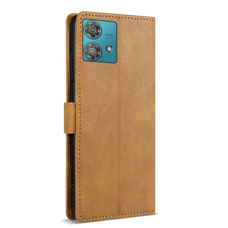 For Motorola Edge 40 Neo N.BEKUS CSJ-P1 Solid Color Leather Phone Case(Brown)