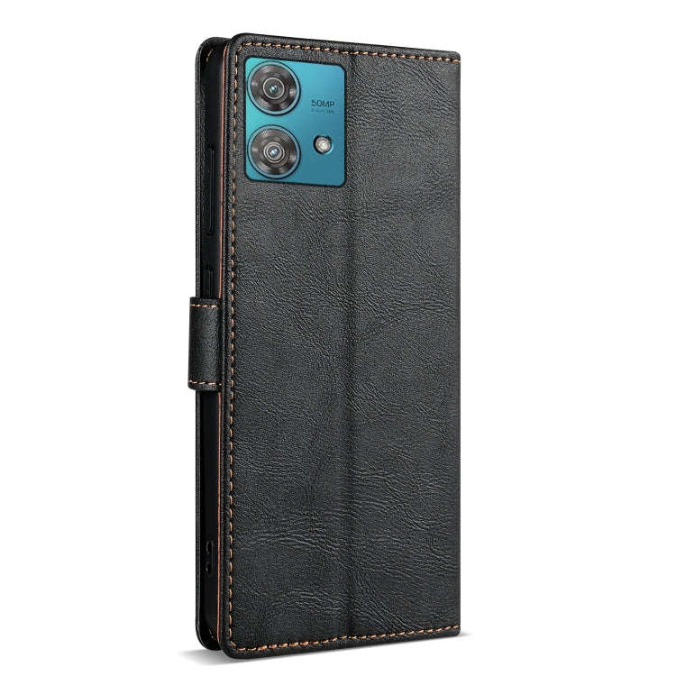 For Motorola Edge 40 Neo N.BEKUS CSJ-P1 Solid Color Leather Phone Case(Black)