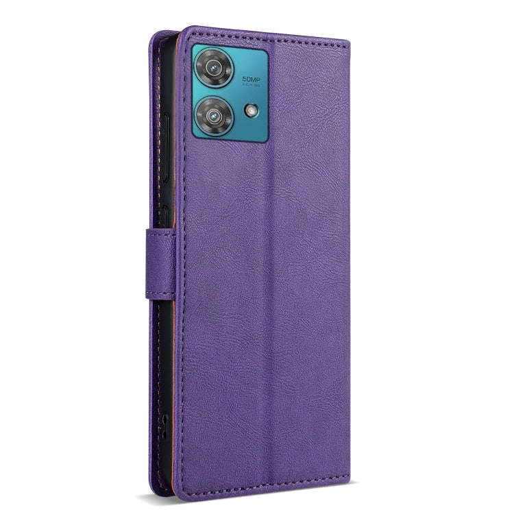 For Motorola Edge 40 Neo N.BEKUS CSJ-P1 Solid Color Leather Phone Case(Purple)