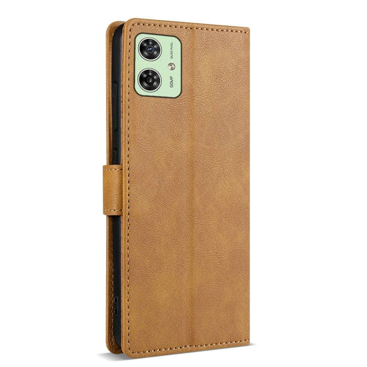 For Motorola Moto G14 N.BEKUS CSJ-P1 Solid Color Leather Phone Case(Brown)
