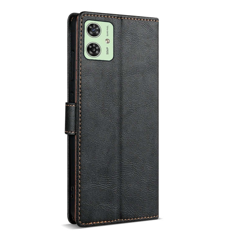 For Motorola Moto G14 N.BEKUS CSJ-P1 Solid Color Leather Phone Case(Black)