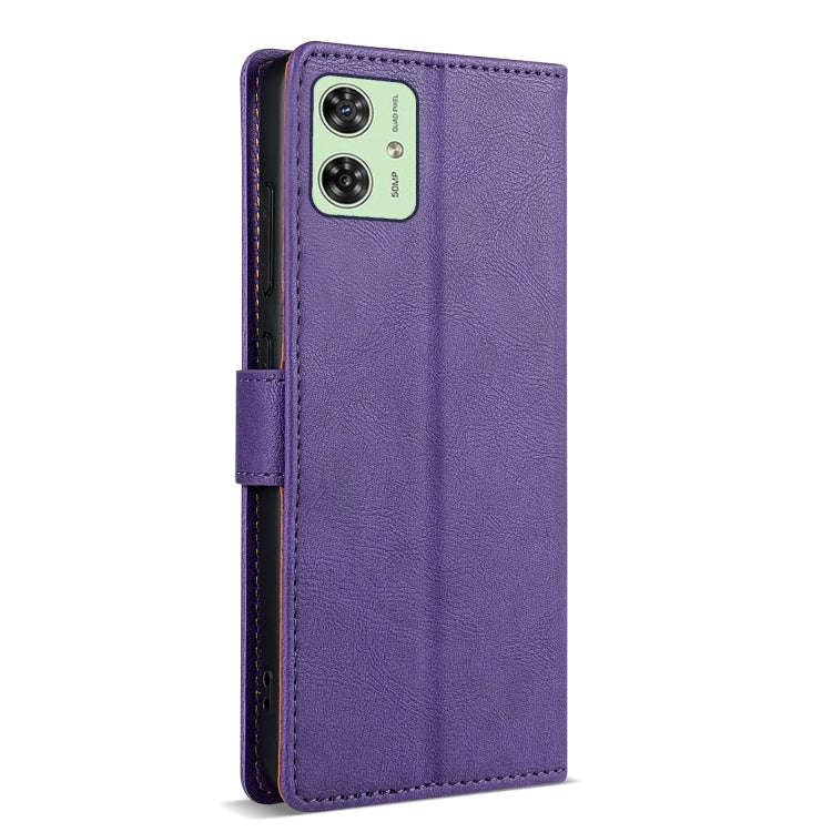 For Motorola Moto G14 N.BEKUS CSJ-P1 Solid Color Leather Phone Case(Purple)