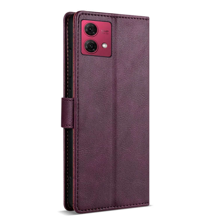 For Motorola Moto G84 N.BEKUS CSJ-P1 Solid Color Leather Phone Case(Wine Red)