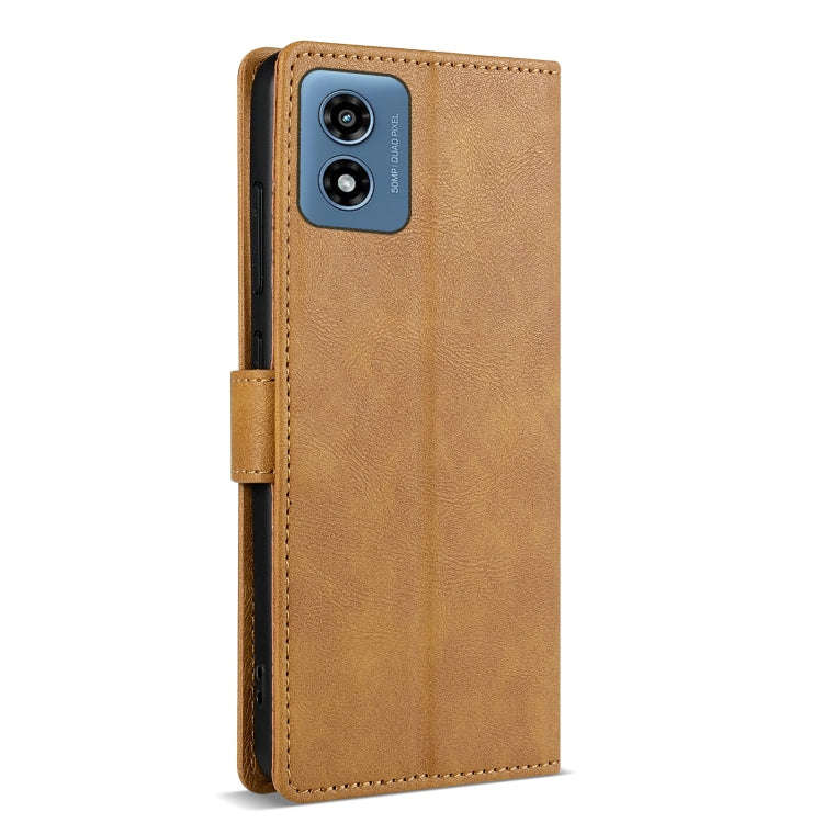 For Motorola Moto G Play 2024 N.BEKUS CSJ-P1 Solid Color Leather Phone Case(Brown)