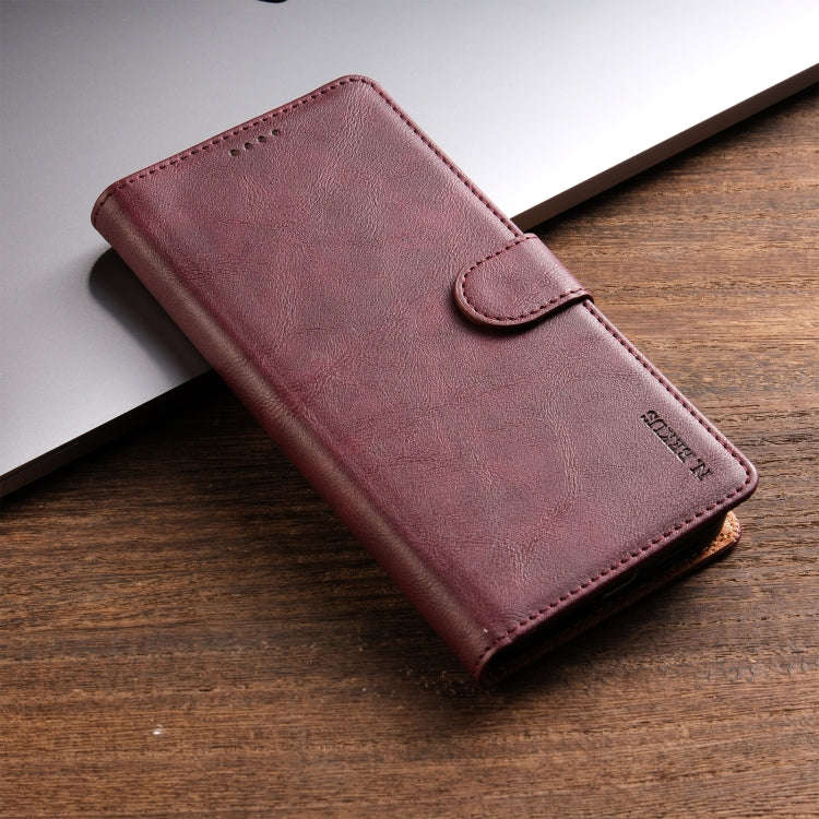 For Motorola Moto G Stylus 2024 N.BEKUS CSJ-P1 Solid Color Leather Phone Case(Wine Red)