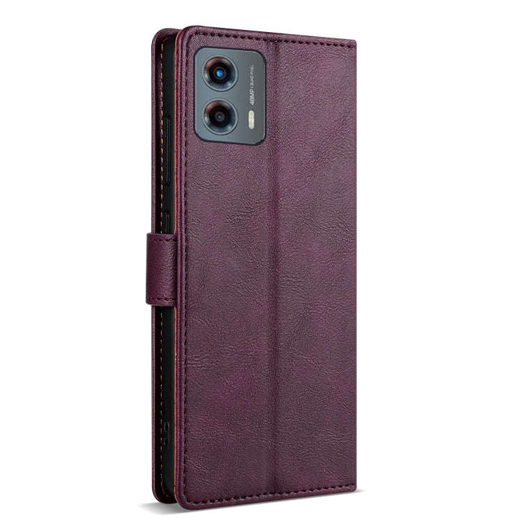For Motorola Moto G Stylus 2024 N.BEKUS CSJ-P1 Solid Color Leather Phone Case(Wine Red)