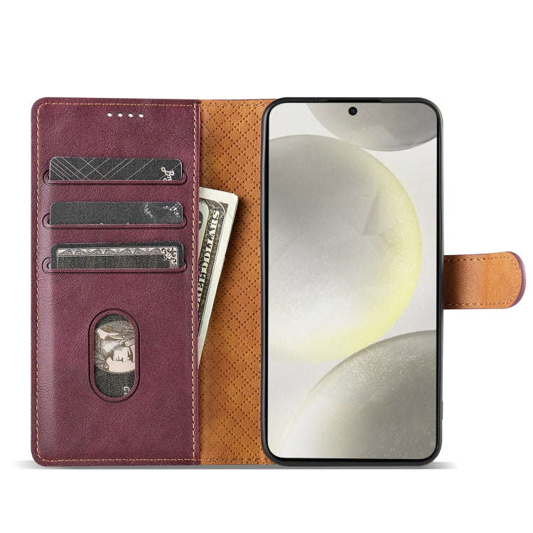 For Motorola Moto G Stylus 2024 N.BEKUS CSJ-P1 Solid Color Leather Phone Case(Wine Red)