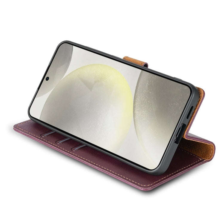 For Motorola Moto G Stylus 2024 N.BEKUS CSJ-P1 Solid Color Leather Phone Case(Wine Red)
