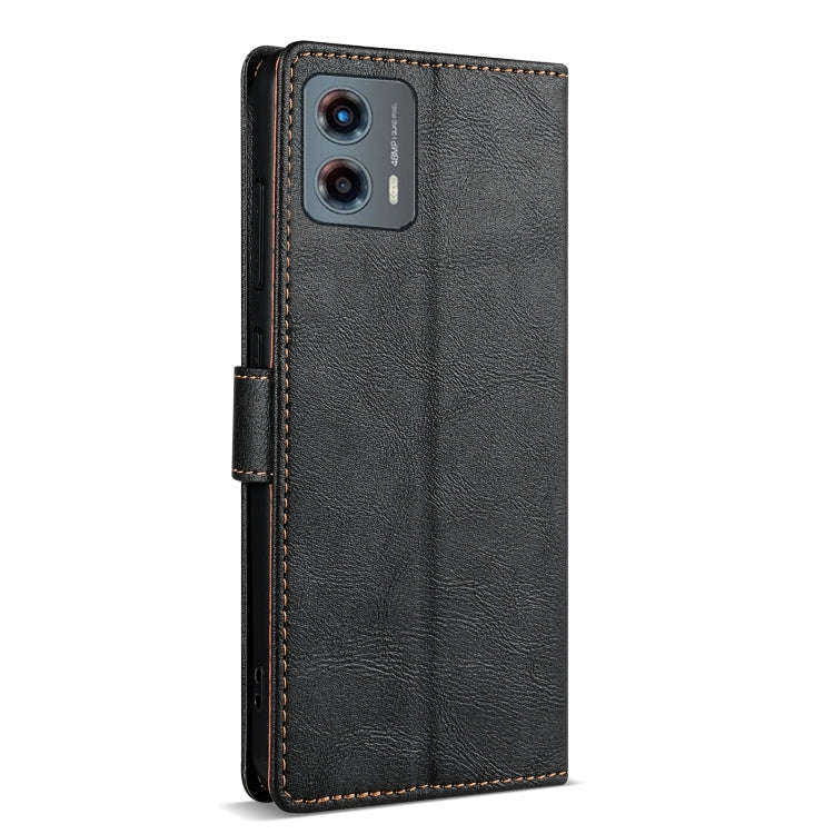 For Motorola Moto G Stylus 2024 N.BEKUS CSJ-P1 Solid Color Leather Phone Case(Black)