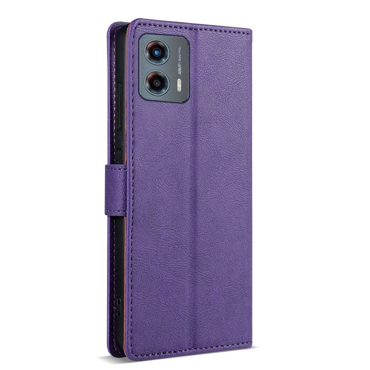 For Motorola Moto G Stylus 2024 N.BEKUS CSJ-P1 Solid Color Leather Phone Case(Purple)