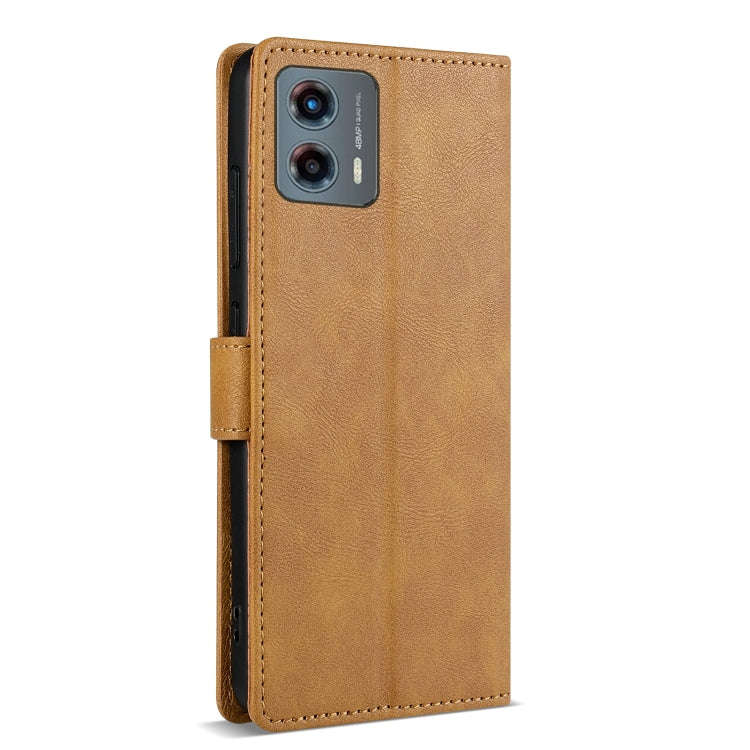 For Motorola Moto G 5G 2024 N.BEKUS CSJ-P1 Solid Color Leather Phone Case(Brown)