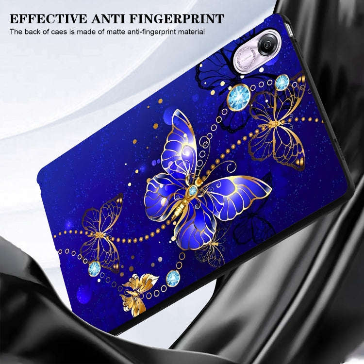For Huawei MatePad Pro 10.8 2021 Color Painting Pattern Smart Tablet TPU Case(Blue Butterfly)