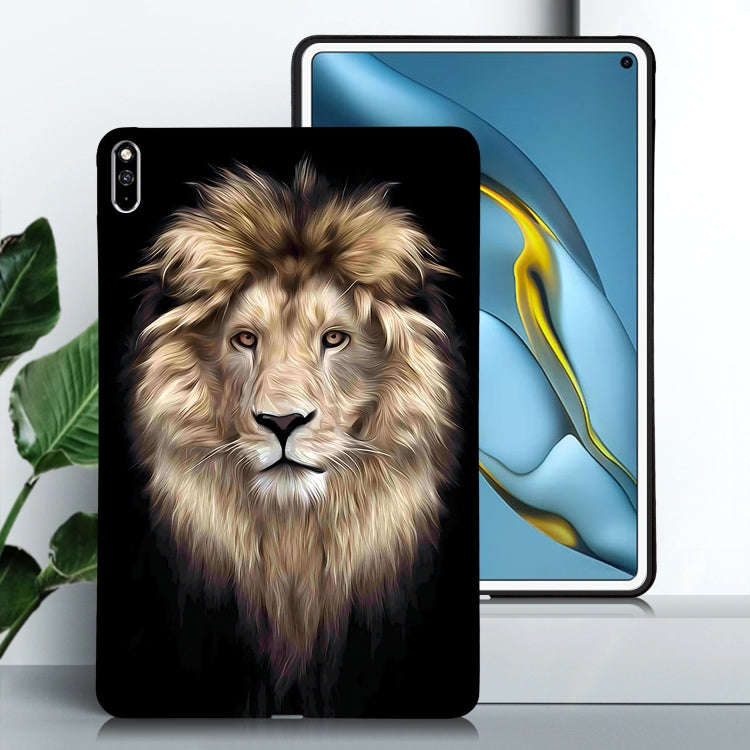 For Huawei MatePad Pro 10.8 2021 Color Painting Pattern Smart Tablet TPU Case(Lion)