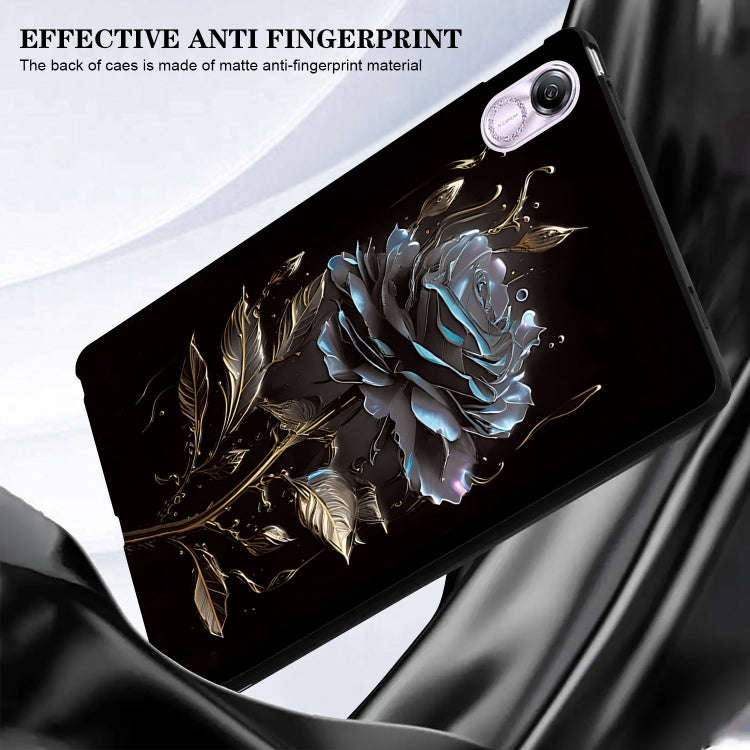 For Huawei MatePad Pro 10.8 2021 Color Painting Pattern Smart Tablet TPU Case(Black Rose)