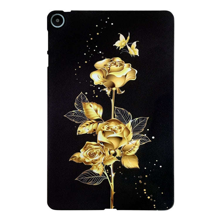 For Huawei MatePad SE Color Painting Pattern Smart Tablet TPU Case(Golden Rose)