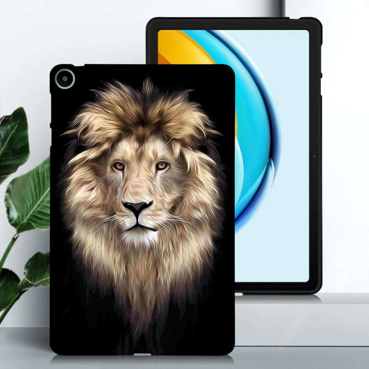 For Huawei MatePad SE Color Painting Pattern Smart Tablet TPU Case(Lion)