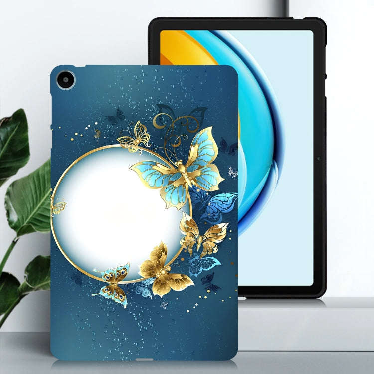 For Huawei MatePad SE Color Painting Pattern Smart Tablet TPU Case(Butterfly Circle)