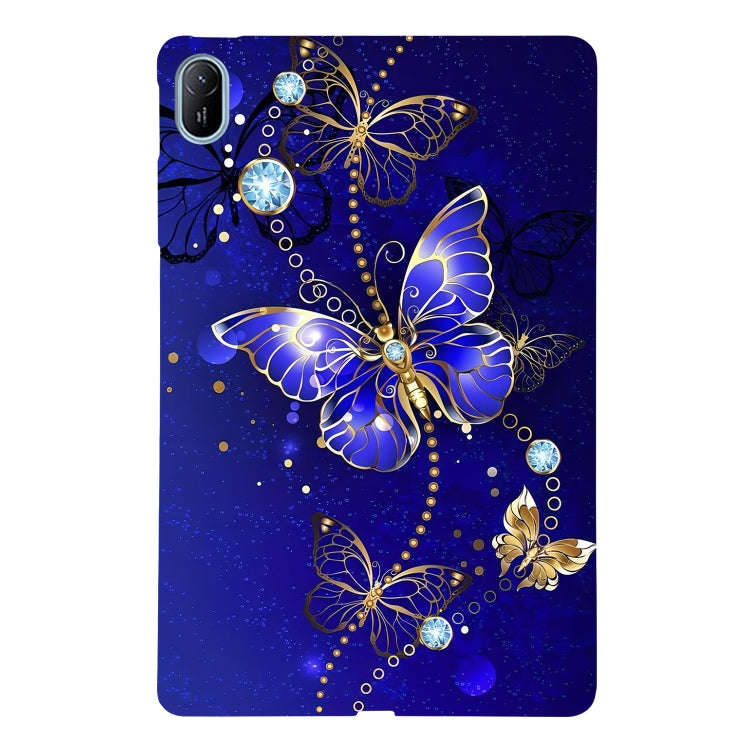 For Huawei MatePad SE 11 2024 Color Painting Pattern Smart Tablet TPU Case(Blue Butterfly)