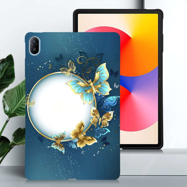 For Huawei MatePad SE 11 2024 Color Painting Pattern Smart Tablet TPU Case(Butterfly Circle)