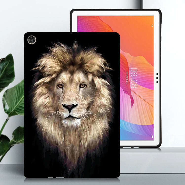 For Huawei MatePad T 10s Color Painting Pattern Smart Tablet TPU Case(Lion)