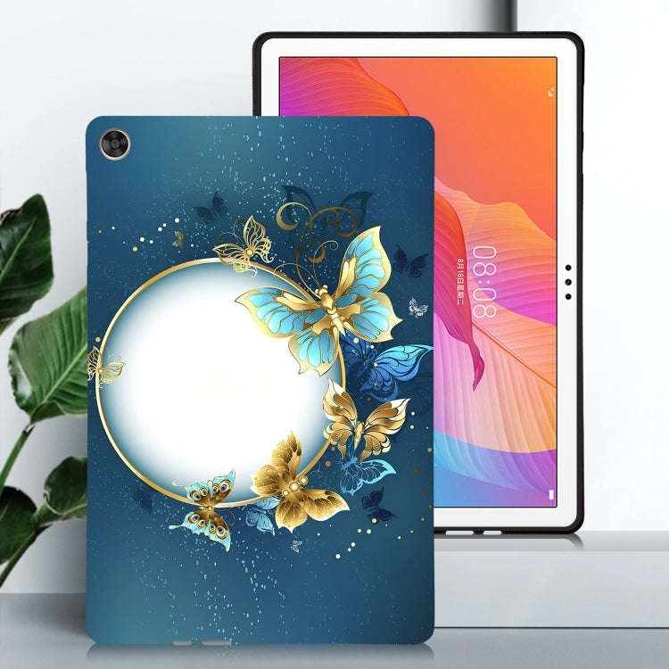 For Huawei MatePad T 10s Color Painting Pattern Smart Tablet TPU Case(Butterfly Circle)