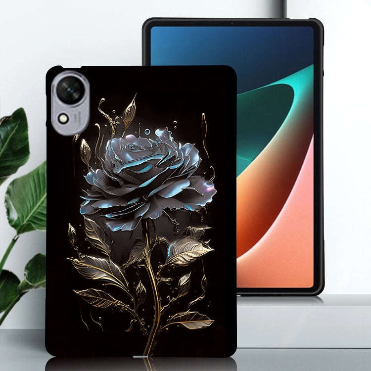 For Huawei MatePad 11.5 S Color Painting Pattern Smart Tablet TPU Case(Black Rose)
