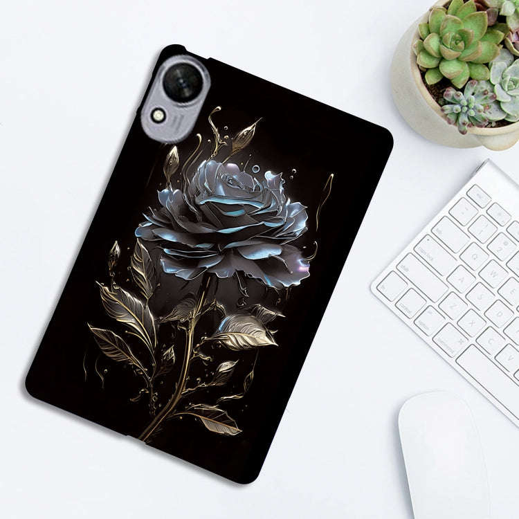For Huawei MatePad 11.5 S Color Painting Pattern Smart Tablet TPU Case(Black Rose)