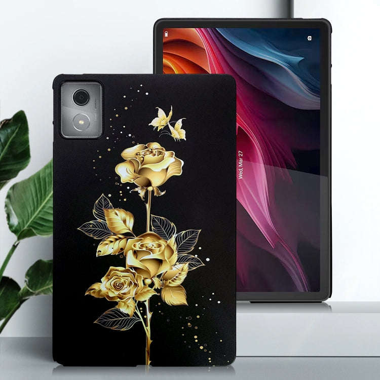For Lenovo Tab K11 Plus Color Painting Pattern Smart Tablet TPU Case(Golden Rose)