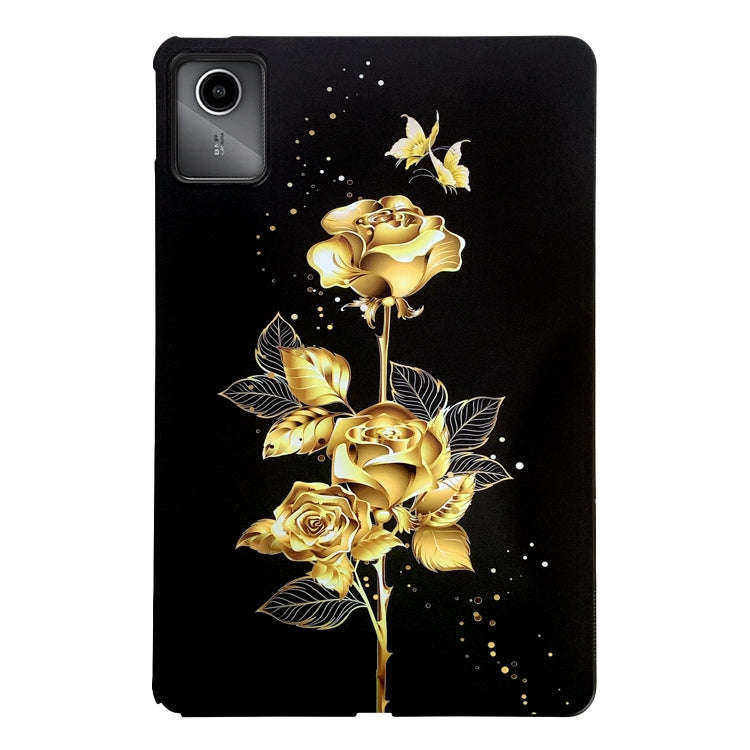 For Lenovo Tab M11 / Xiaoxin Pad 2024 Color Painting Pattern Smart Tablet TPU Case(Golden Rose)
