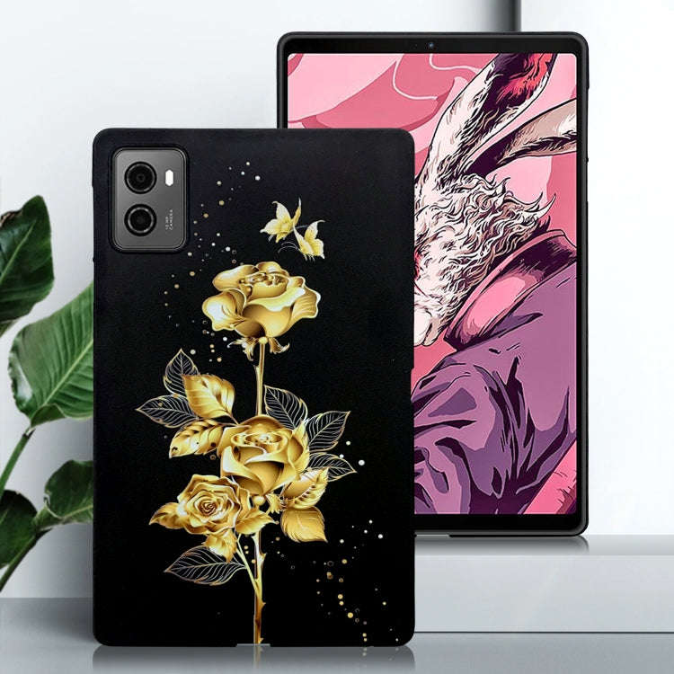 For Lenovo Legion Y700 2023 Color Painting Pattern Smart Tablet TPU Case(Golden Rose)
