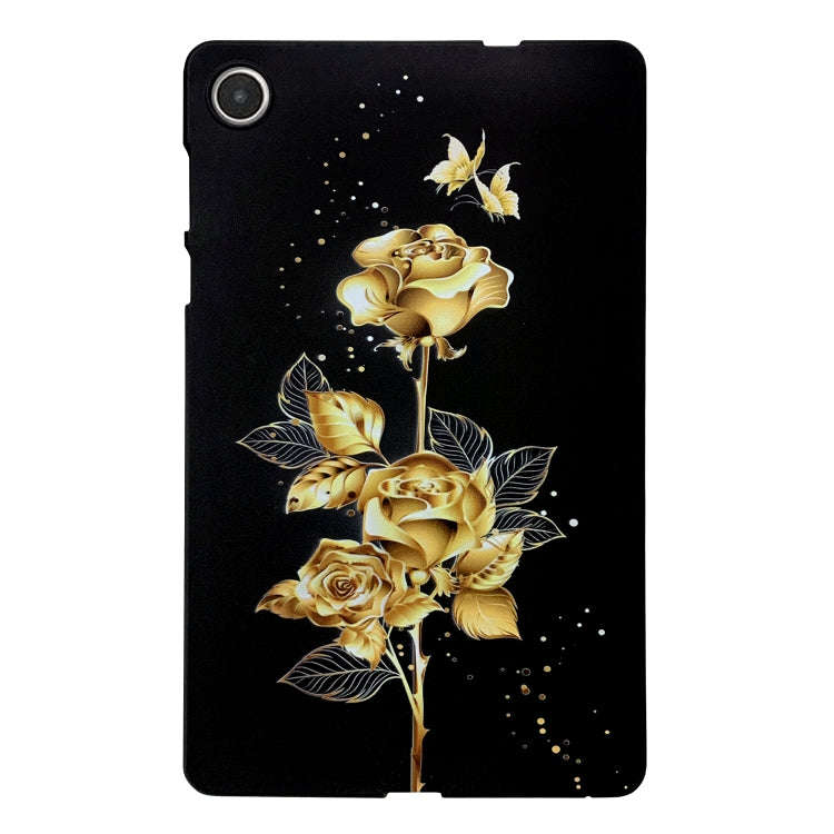 For Lenovo Tab M8 4th Gen Color Painting Pattern Smart Tablet TPU Case(Golden Rose)