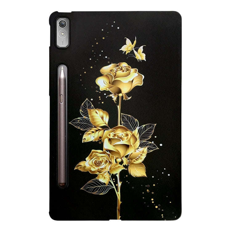For Lenovo Tab P11 Pro Gen 2 Color Painting Pattern Smart Tablet TPU Case(Golden Rose)