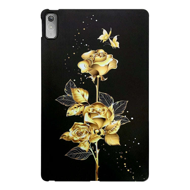 For Lenovo Tab P11 Gen 2 Color Painting Pattern Smart Tablet TPU Case(Golden Rose)