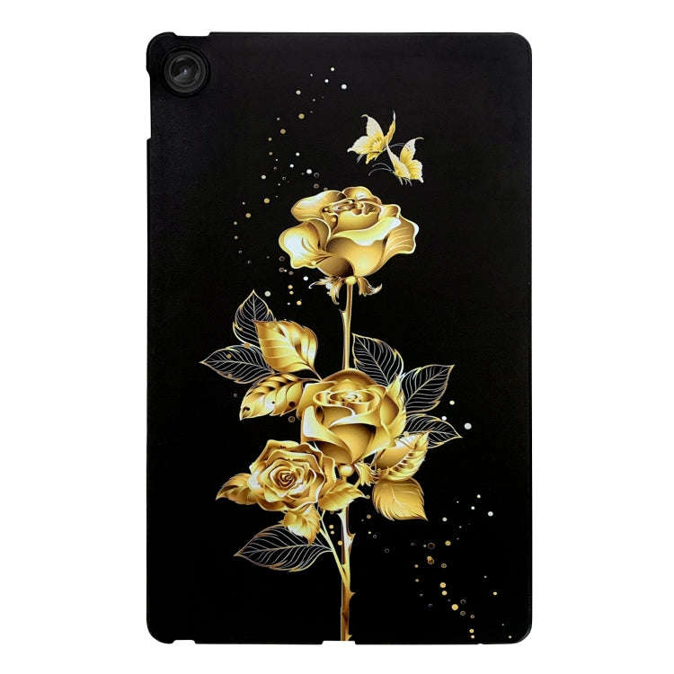 For Lenovo Tab M10 Plus 3rd Gen Color Painting Pattern Smart Tablet TPU Case(Golden Rose)